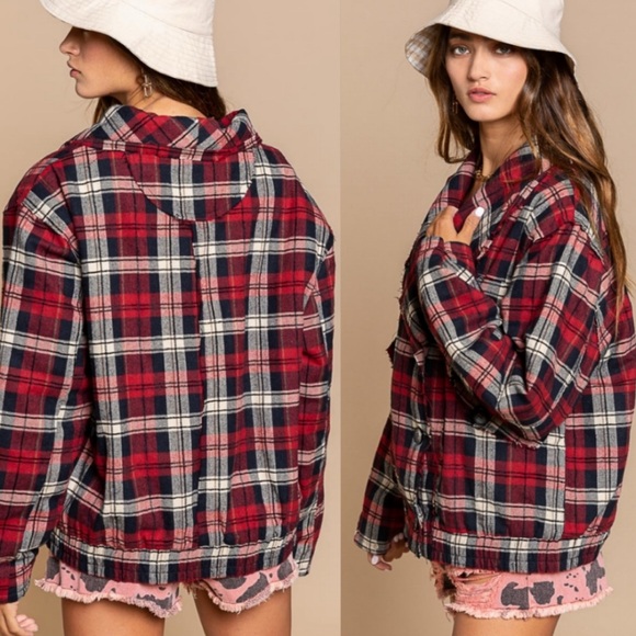 🔥NEW🔥:POL Plaid Flannel Jacket - Picture 5 of 7
